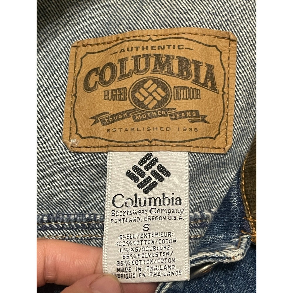 Columbia Jacket, Men's Size Small, Blue, Jeans, Button Up, Chest Pockets - Picture 5 of 8